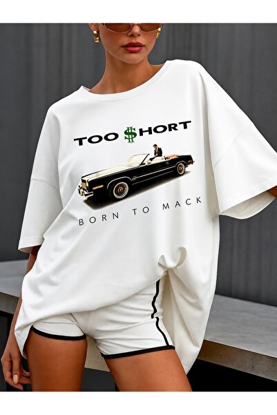 Generic Brand تي شيرت نسائي بتصميم Too $hort Born to Mack، قابل للغسل في الغس...