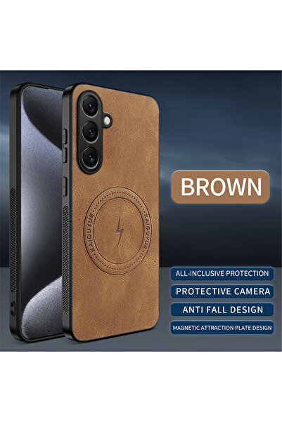 Choice7 Galaxy S25 brown New Style Leather Phone Case For S26 S25 S24 S23 S22...
