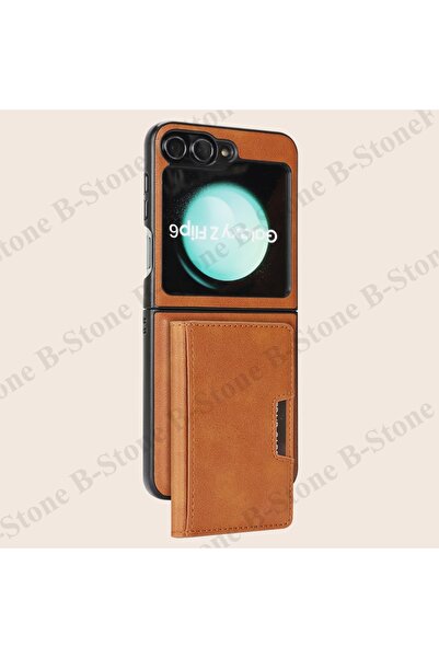 Choice19 Galaxy Z Flip7 Brown Wallet Leather Case For Z Flip 7 6 5 4 3 Fe Fli...