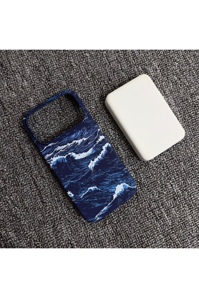 Choice75 iPhone17 Blue Kevlar Carbon Fiber Sea Wave Pattern PC Magnetic Case ...