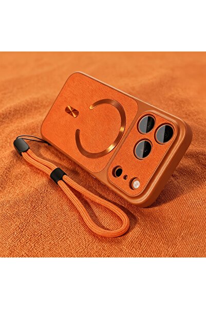 Choice6 iPhone 13 Pro Max Orange Luxury Orange Fabric Magnetic Phone Case For...