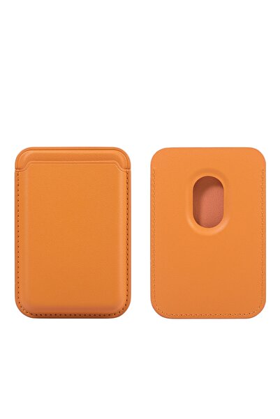Choice9 25 Orange Wallet Card Holder Leather Case for Magsafe IPhone 13 14 15...