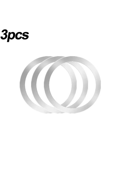 Choice16 Silver-A 3Pcs Stainless Steel Universal Magnetic Metal Plate Ring Fo...