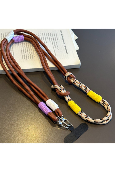 Choice Brown Universal Knotted Mobile Phone Lanyard Outdoor Trendy Creative L...