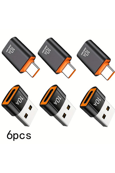 Choice11 AB-6Pcs Set 10A OTG USB 3.0 To Type C Adapter TypeC Female to USB Ma...