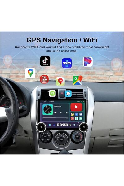 Carplayer شاشة أندرويد لتويوتا كورولا موديل 2008-2013 مع مقبضين مزدوجين، تدعم...