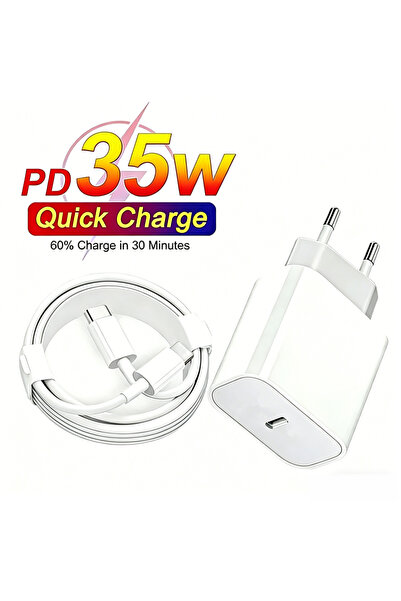 Choice EU Plug - 1m Cable 35W PD USB-C Fast Charger For iPhone 15 16 17 Pro M...