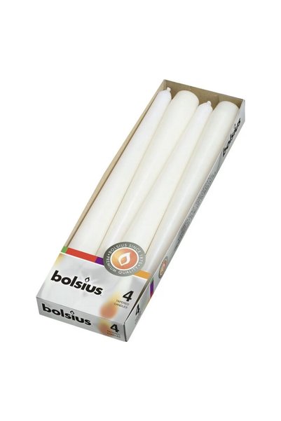 Bolsius Set 3 x 4 Lumanare Conica Alba