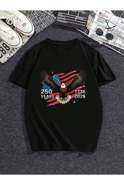 29CUN Casual Short-Sleeve T-Shirt Men And Women, Vintage Patriotic Eagle Patt...