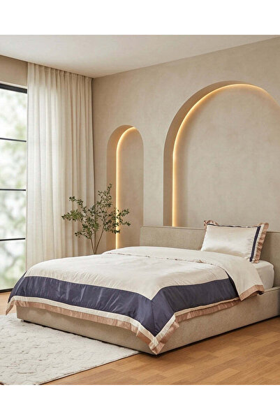 REDTAG Blue 2 Piece Satin Duvet Cover Set (220 x 160 cm)