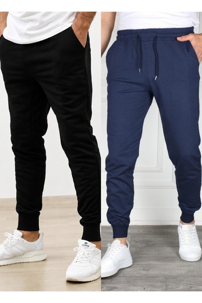 TORUK MAKTO Set de 2 pantaloni de trening unisex cu tiv cu nervuri Jogger, cu...