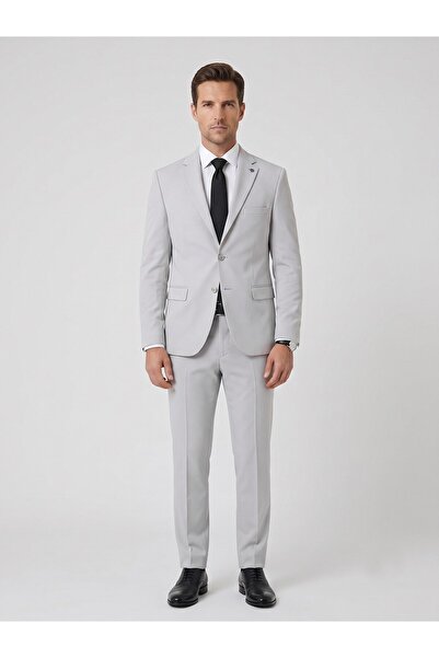 Plus Scorpion Men's Classic 2-Piece Suit 2 Buttons Slim Fit Stretch Fabric Do...
