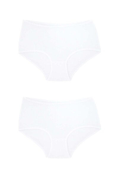 OrganicKid Ease Kadın Beyaz Yüksek Bel Slip Külot 2'li Set