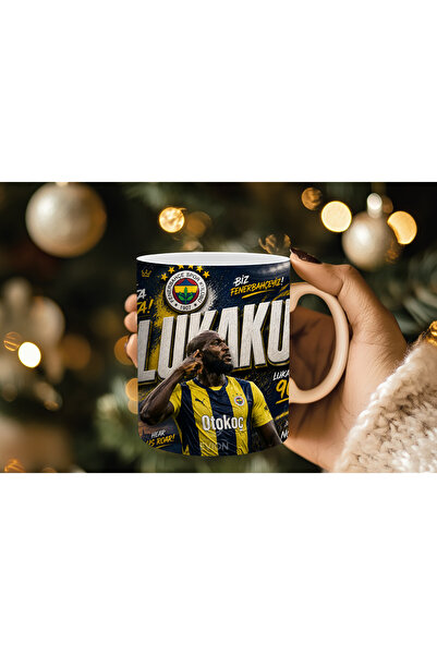 Evion Lukaku Yellow Navy Blue Fan Cup – Footballer-Themed Yellow Navy Blue Cu...