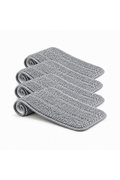 varioshop Set of 4 VarioShop® flat mop refills, for floor cleaning, velcro fa...