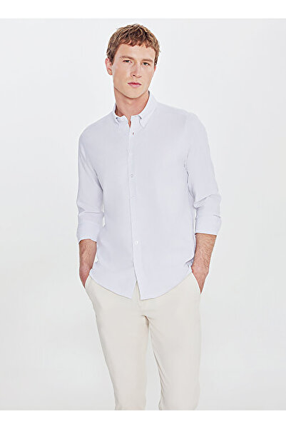 ALTINYILDIZ CLASSICS Beyaz Erkek Düğmeli Tailored Fit Gömlek ACE201262278