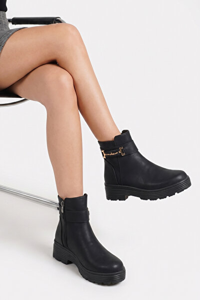 DefHeel'e Gold Buckle Zippered Women's Boots R15D102