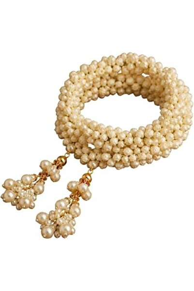 Generic Handmade Pearl Gajra Bridal Hair Accessory Set with Tassels – 2 Pearl...