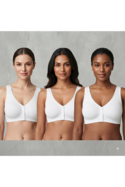 ROSE DAWSON Laser Cut Ghost Bustier Bra with Front Buttons Comfortable Fabric...