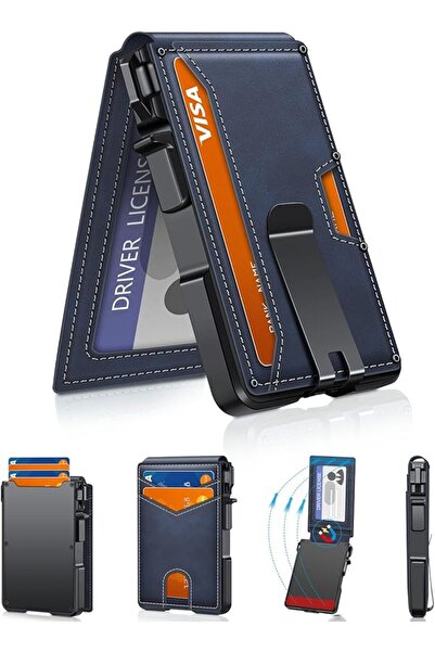 GENERAL Men's Minimalist Wallet with Money Clip & ID Window - RFID Blocking S...