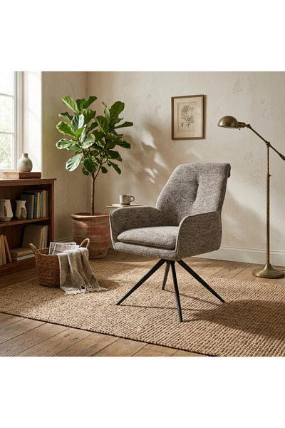 Al Hadaya Mall Single fabric chair with a modern contemporary design - Brown ...