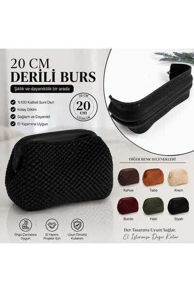 aurellen 20 cm Derili Gizli Çanta Bursu – Örgü Çanta Yapımı İçin Deri Detaylı...