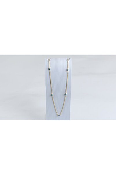 OEM Ασημένιο Επιχρυσωμένο Κολιέ Με Ματάκια Silver925