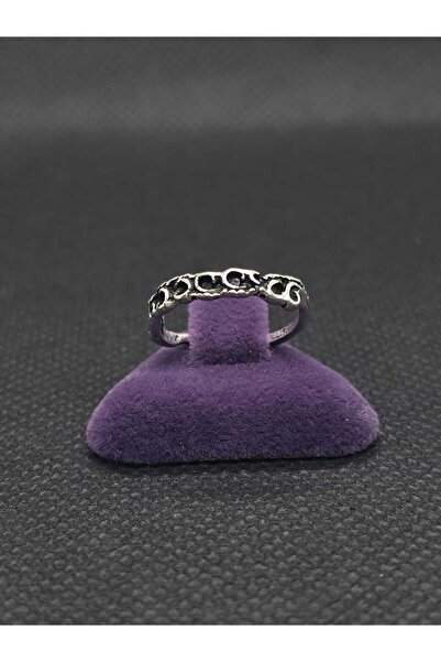sarıyer silver Authentic Vintage Style Steel Ring with Traditional Motifs Min...
