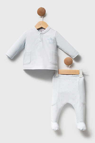Csp Cassiope Baby Boy Double Set with Star Patterned Booties, Seasonal