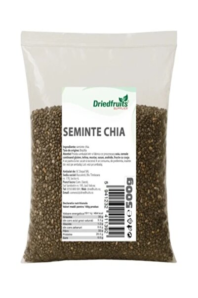 Driedfruit Semințe de chia 500 g – Bogațe în Omega-3, fibre și proteine, idea...