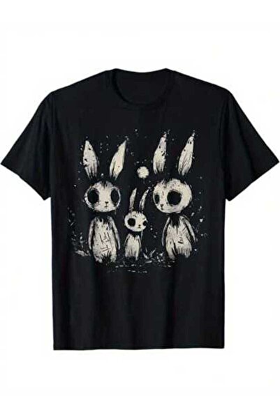 kai22 Creepy Cute Bunny Rabbits Horror Goth Grunge Alt Aesthetic Themed T-Shi...