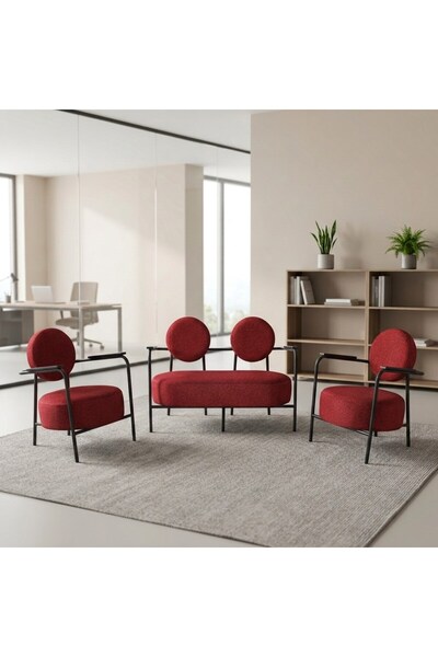 Azra Mobilya Venüs 2+1+1 Soft Kumaş Ofis & Büro İş Yeri Bekleme Koltuğu Takım...