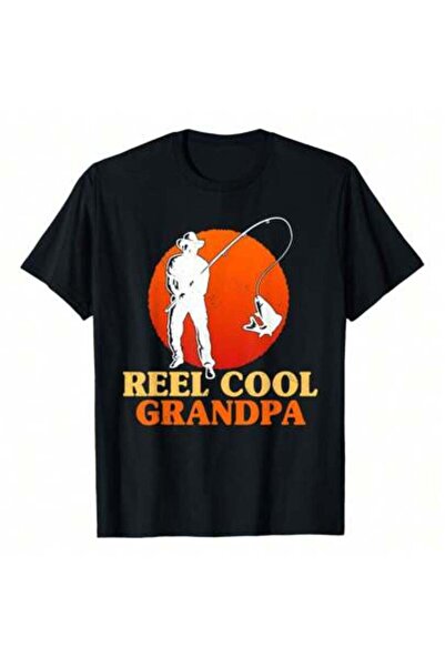 kai22 تي شيرت Reel Grandpa Fishing Fisherman Fish Father's Day، 220 جرام من ا...