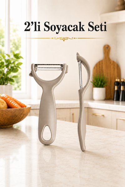 Sariva Home Set of 2 Vegetable and Fruit Peelers Y-Type Sliding Peeler and Side Peeler with Steel Blades