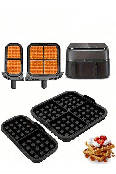 OEM 2 buc matrițe de copt pentru vafe din silicon pentru friteuza cu aer, căp...