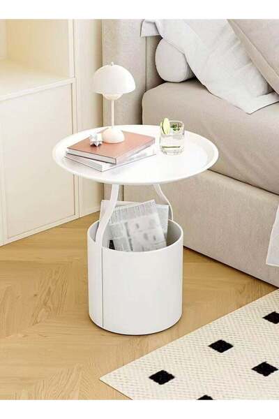 Raffine 1-Piece Multifunction Round Edge Table Sofa Side End Table Coffee Tab...