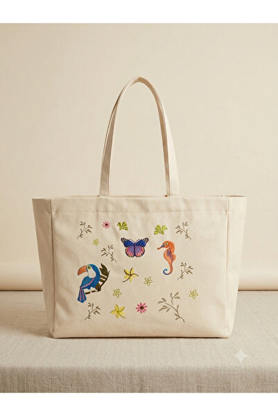 ICONE BAG Canvas Embroidered Beach Bag