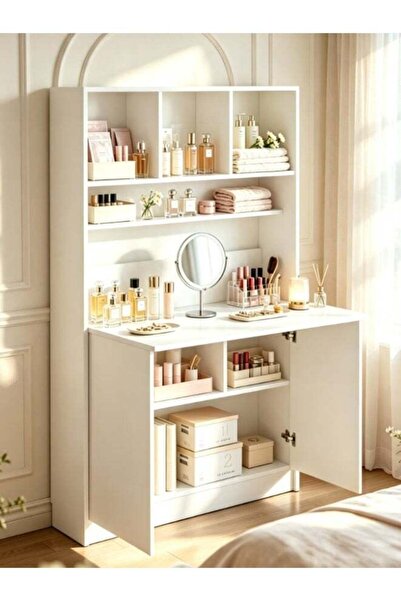 CityRiya -Long Multi-Function Fold Down Desk, Hidden Floating Vanity Dressing...