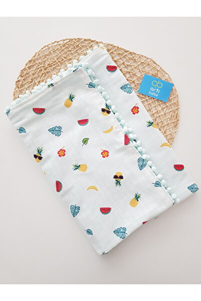 artıbebe Fruity Double Layer Muslin Blanket |   100% Cotton Muslin Fabric |   Baby Swaddle, Nursing Cover