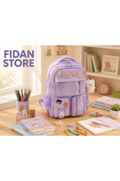 Fidanx Schoolbag Korean Style with Accessories Girls Boys Primary Middle Scho...