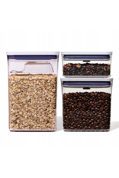 Oxo Set de 3 recipiente + lingură de măsurare dreptunghiulară GoodGrips