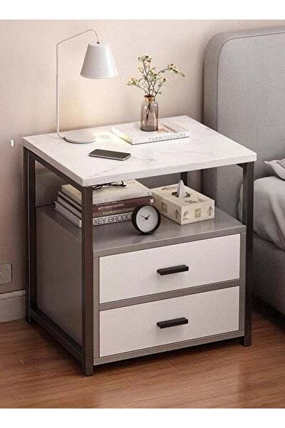 JCB CHIC Bedside Table with 2 Drawers Side Table Small Nightstand Table with ...