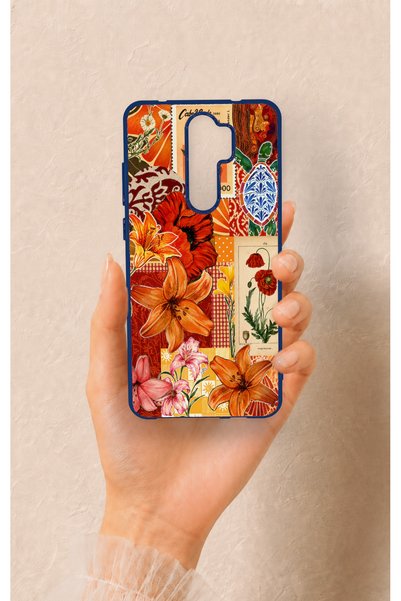 Vip Case Redmi Note 8 Pro Uyumlu Turuncu Zambak Desenli Silikon Kılıf