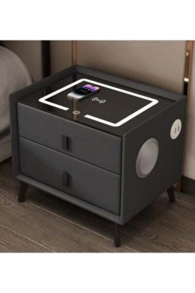 Generic Common Fashion Model Smart Bedside Table with Minimalist Modern Desig...