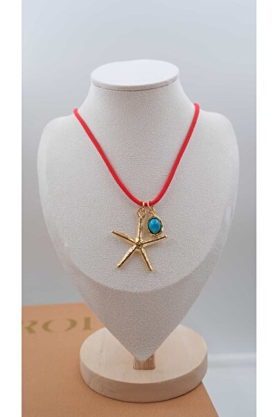 Jerie Starfish Design Red Rope Necklace