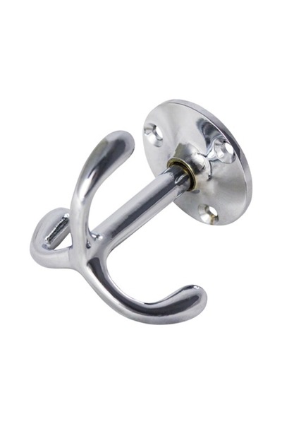 OEM Swivel hanger with 3 metal hooks 49x48x49mm, shiny chrome metal