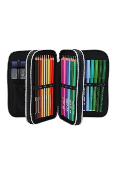 Top Model Action World Triple Pencil Case Gaming - Dark Blue