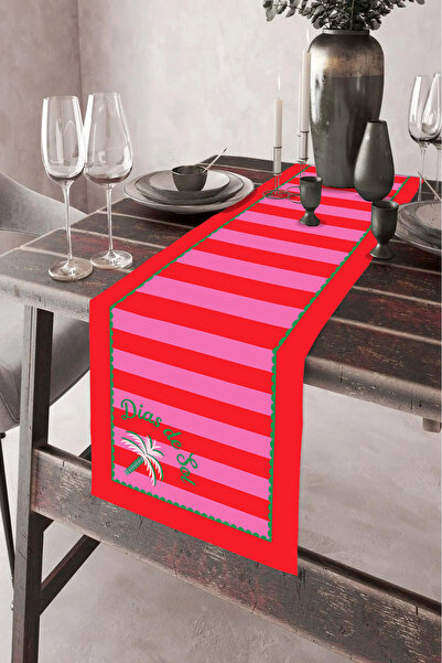 DEKOMOD 40X140Cm Woven Stain-Resistant Printed Thai Feather Fabric Tablecloth...