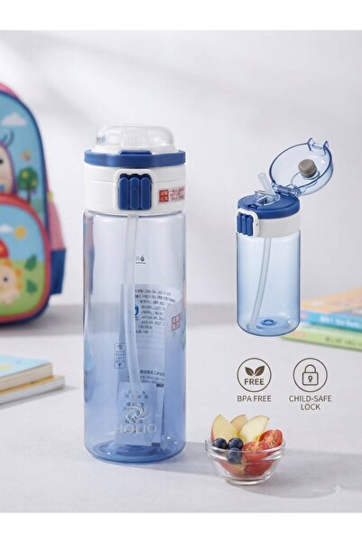 tüftürük 600 ml New Solid Color Tritan Flask With/Without Straw and Handle