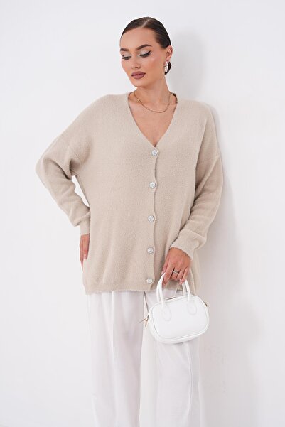 ŞİMAL Women's Buttoned Long Cardigan 265156